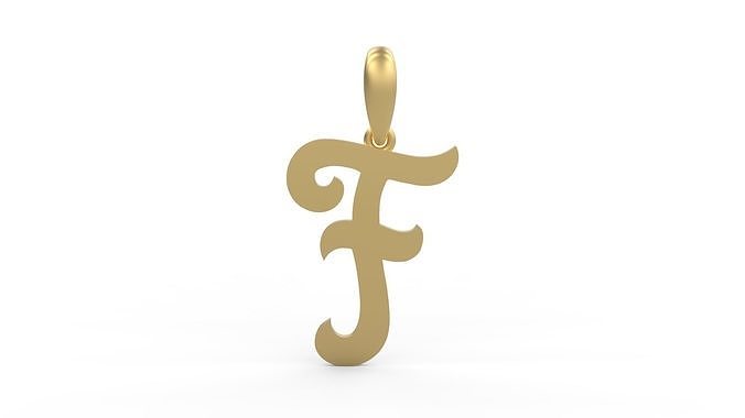 Initial Letters Pendant Mahalo F 3D print model