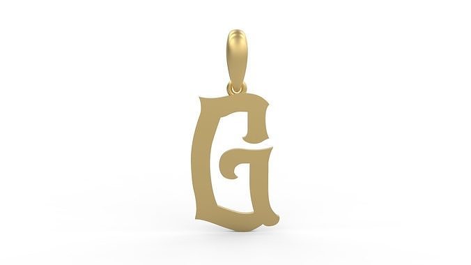 Initial Letters Pendant Mahalo G 3D print model