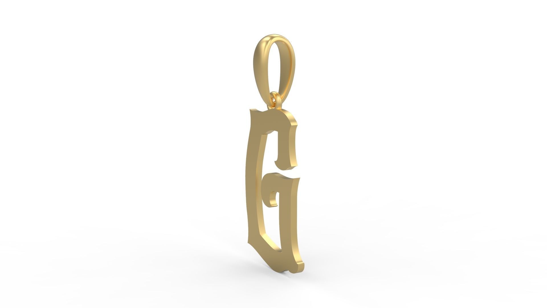 Initial Letters Pendant Mahalo G 3D print model_1
