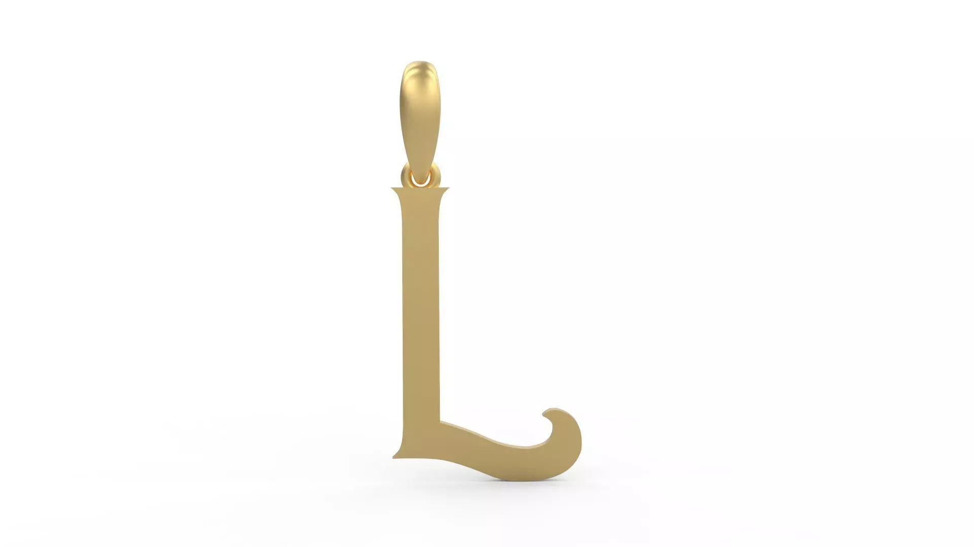 Initial Letters Pendant Mahalo L 3D print model_0