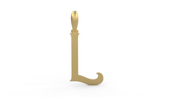 Initial Letters Pendant Mahalo L 3D print model