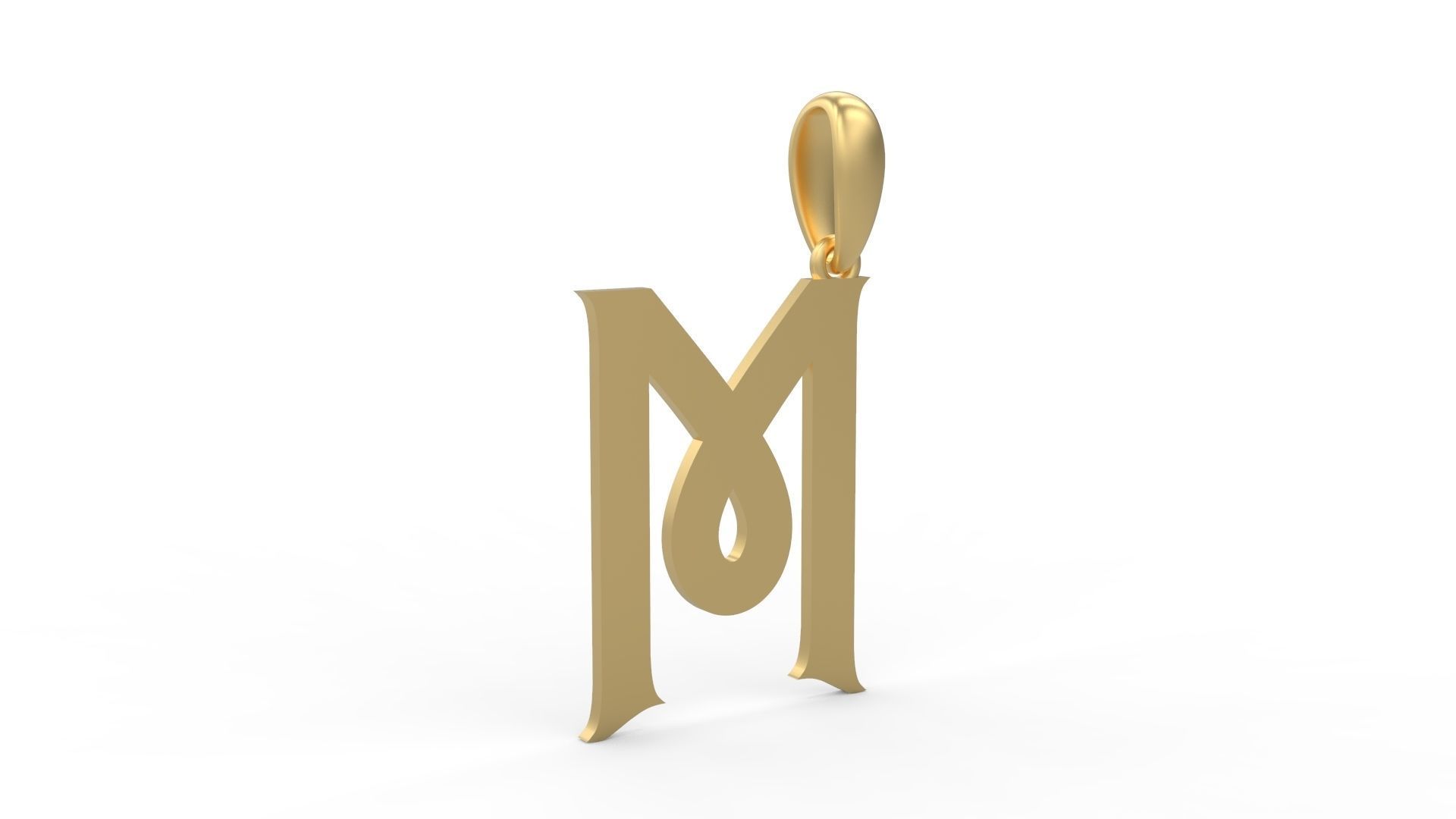 Initial Letters Pendant Mahalo M 3D print model_3