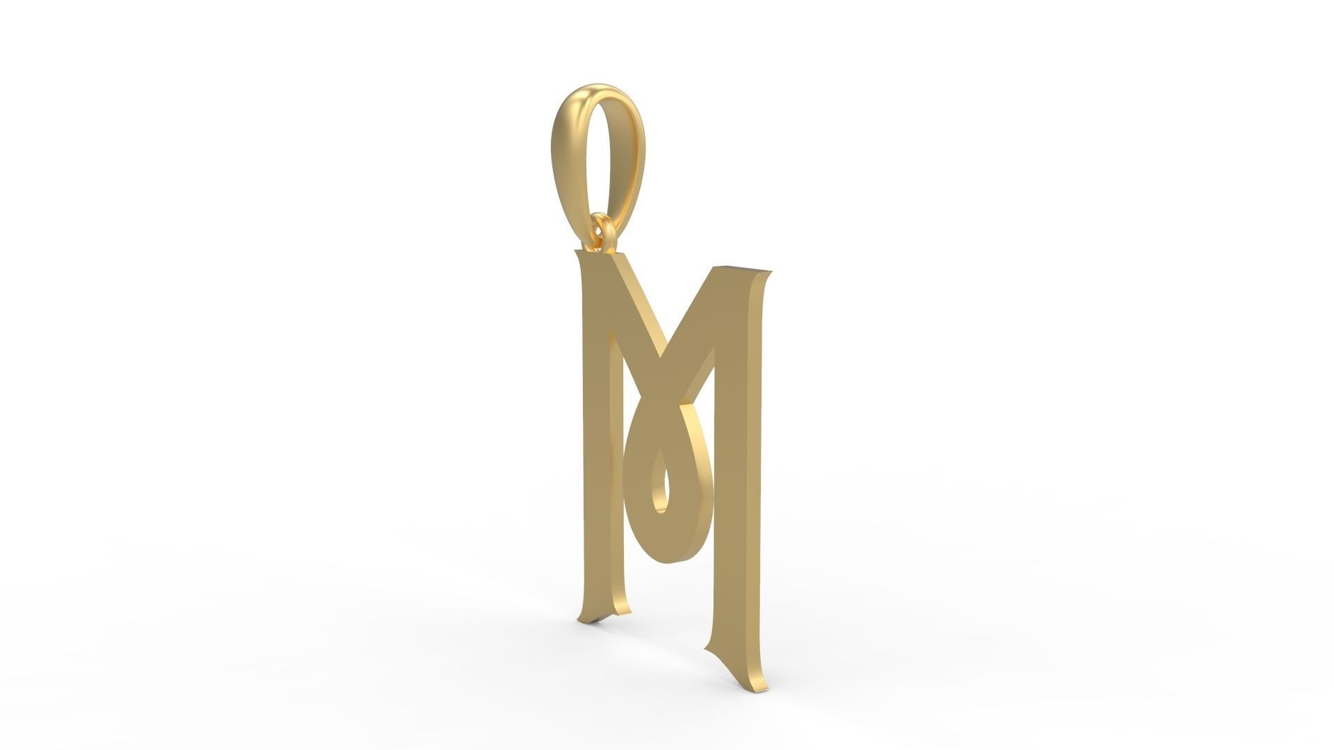 Initial Letters Pendant Mahalo M 3D print model_1