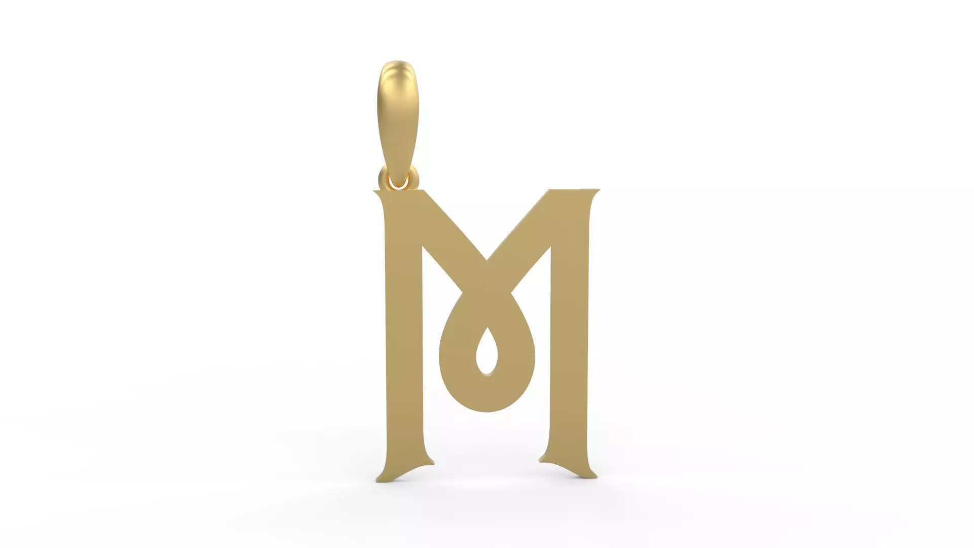 Initial Letters Pendant Mahalo M 3D print model_0