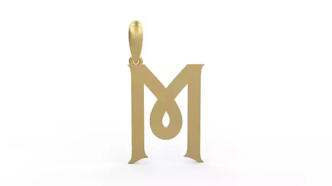 Initial Letters Pendant Mahalo M 3D print model