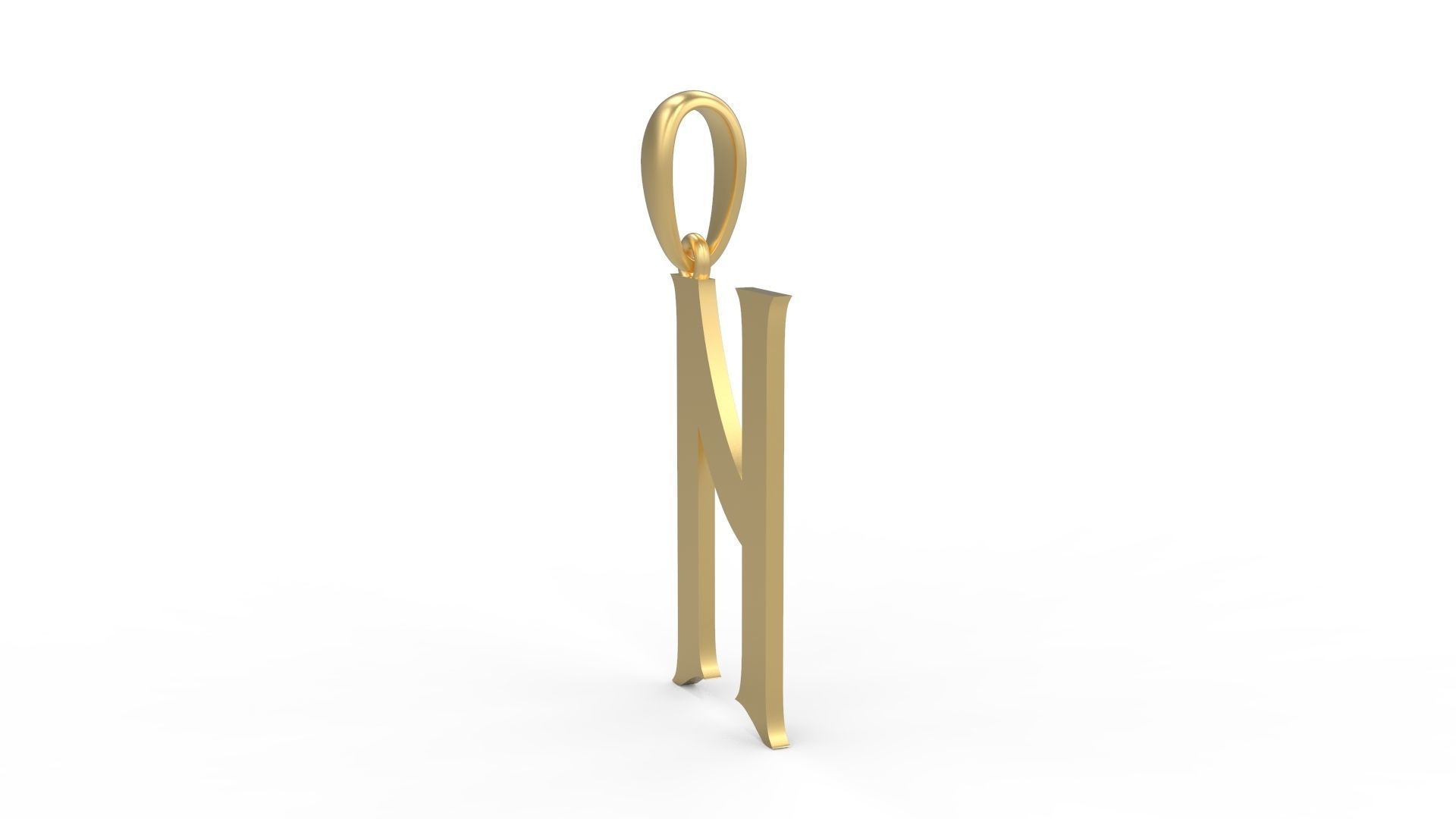 Initial Letters Pendant Mahalo N 3D print model_1