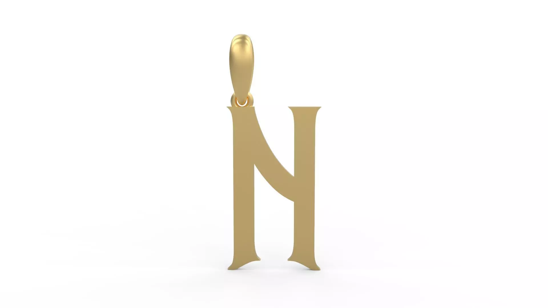 Initial Letters Pendant Mahalo N 3D print model_0