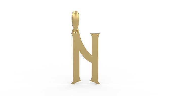Initial Letters Pendant Mahalo N 3D print model