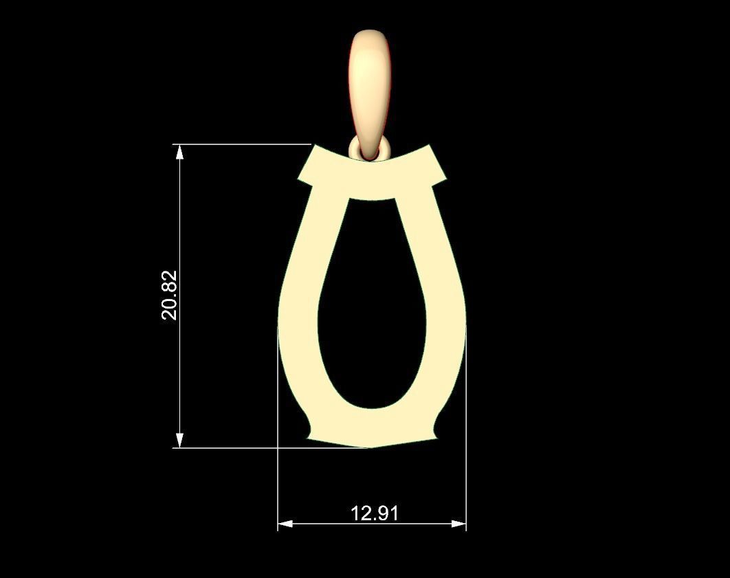 Initial Letters Pendant Mahalo O 3D print model_5