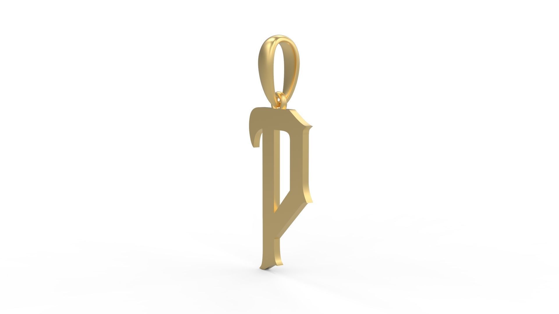 Initial Letters Pendant Mahalo P 3D print model_1