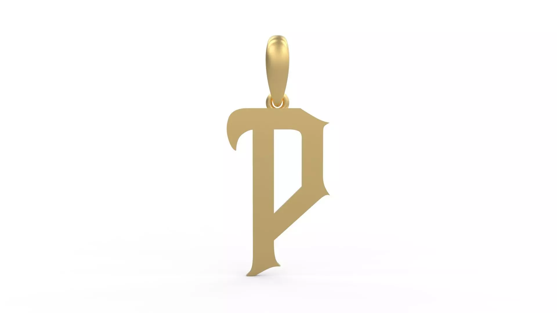 Initial Letters Pendant Mahalo P 3D print model_0