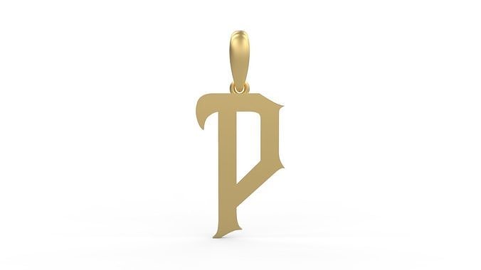 Initial Letters Pendant Mahalo P 3D print model