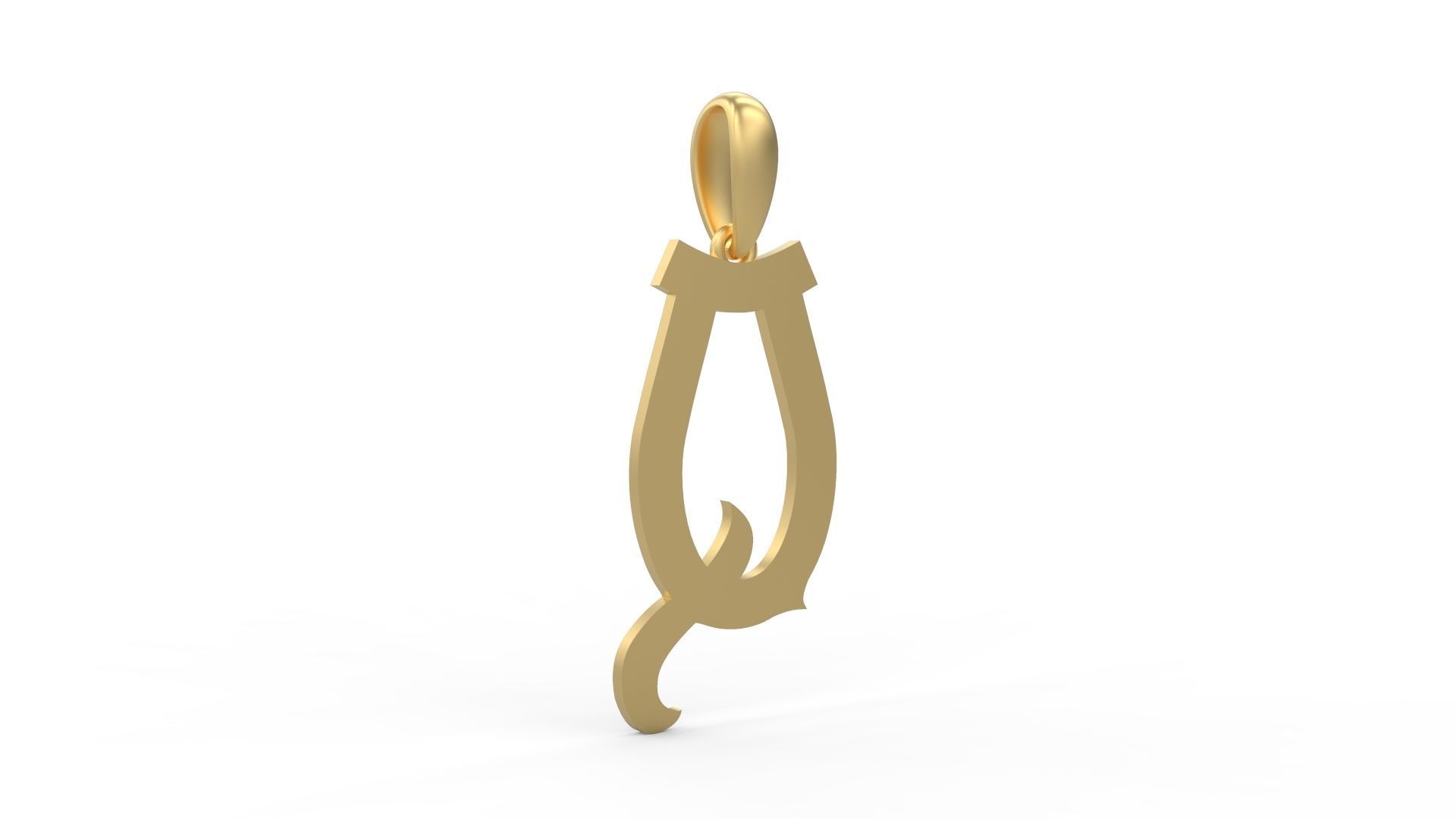 Initial Letters Pendant Mahalo Q 3D print model_3