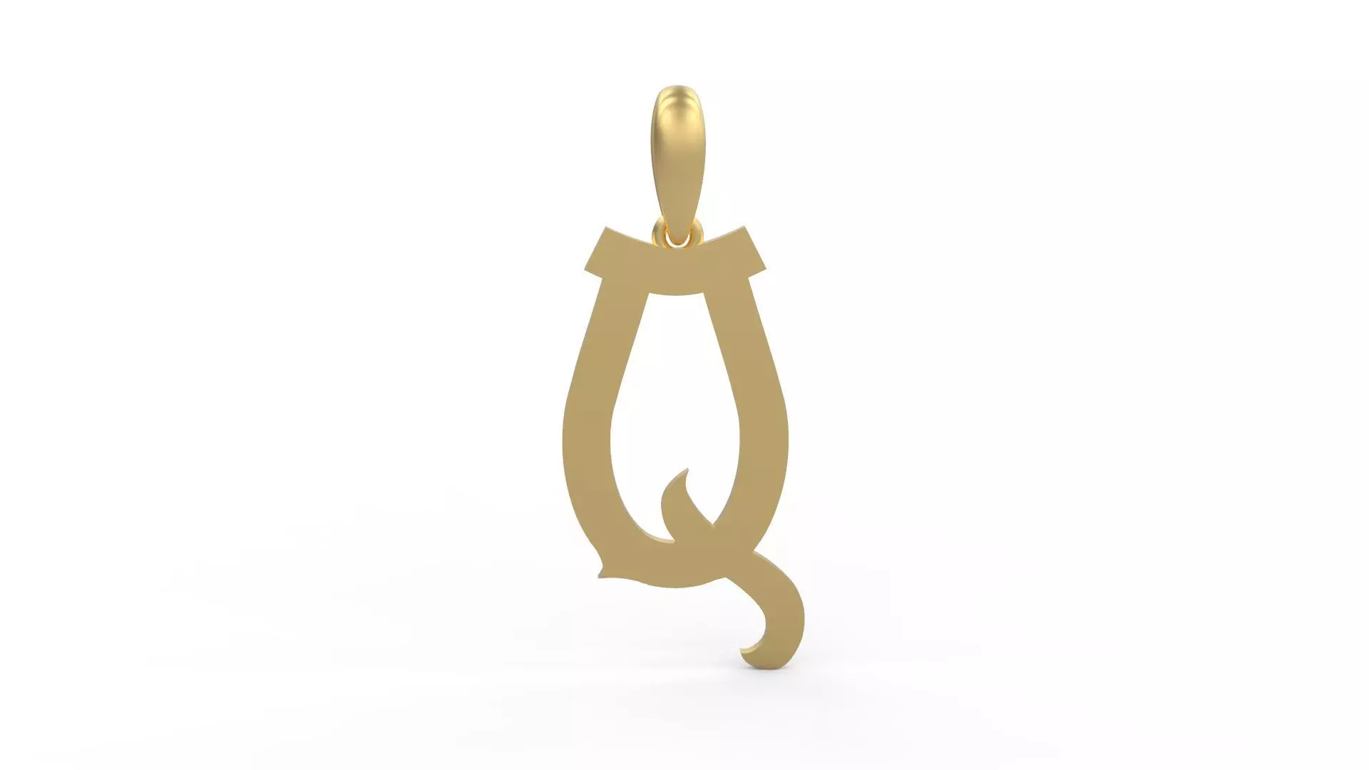 Initial Letters Pendant Mahalo Q 3D print model_0