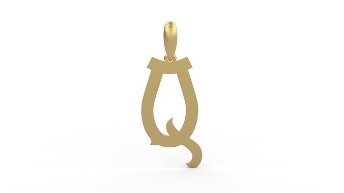 Initial Letters Pendant Mahalo Q 3D print model
