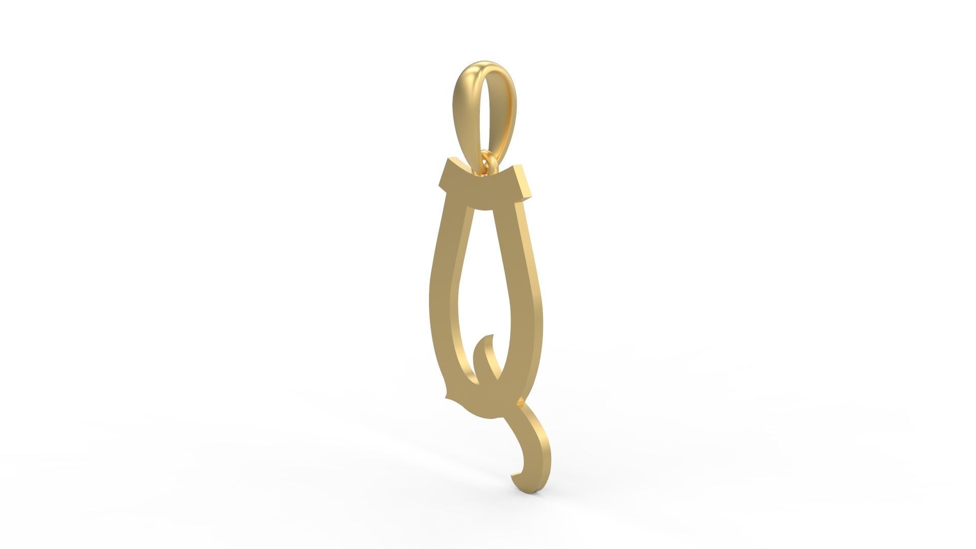 Initial Letters Pendant Mahalo Q 3D print model_1