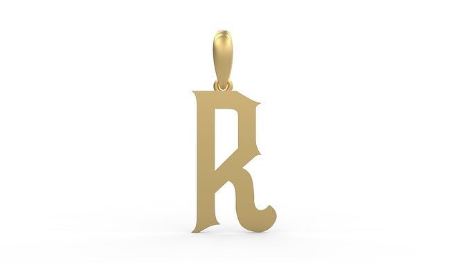 Initial Letters Pendant Mahalo R 3D print model