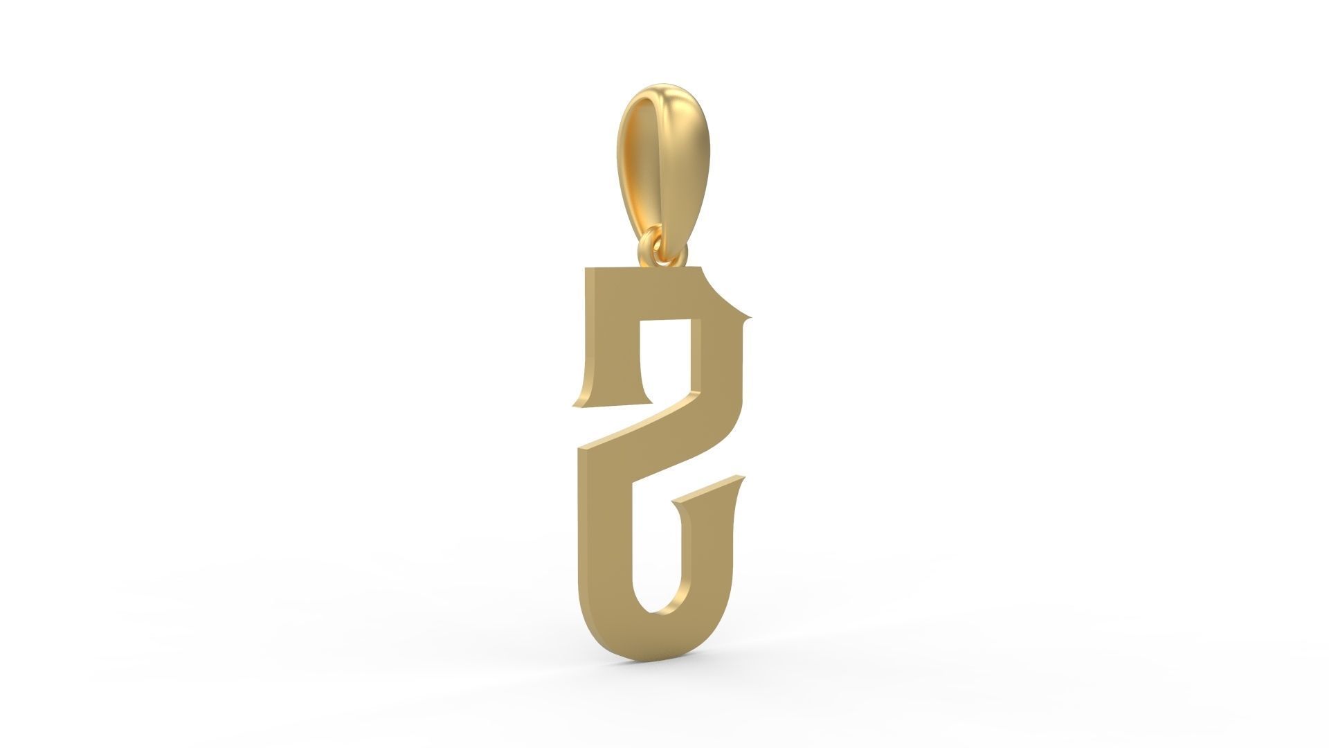 Initial Letters Pendant Mahalo S 3D print model_3