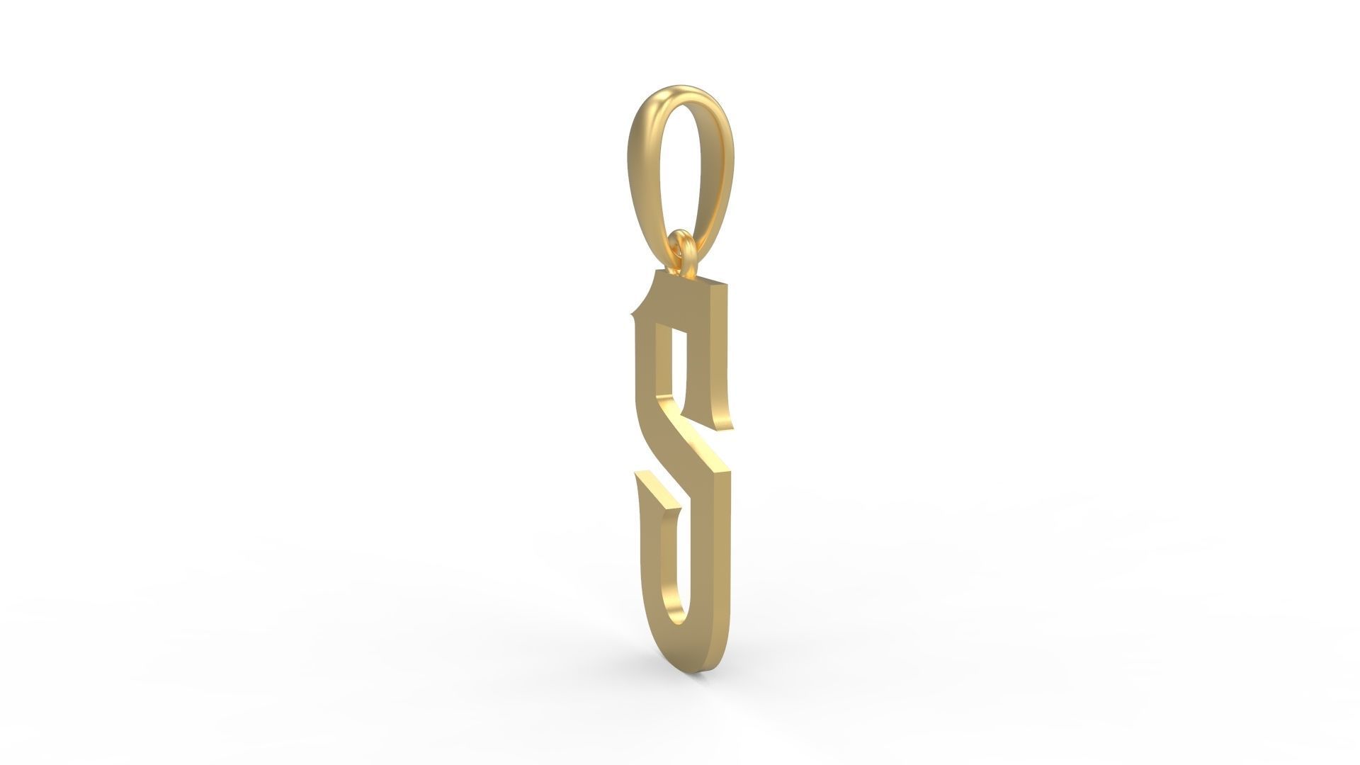 Initial Letters Pendant Mahalo S 3D print model_1