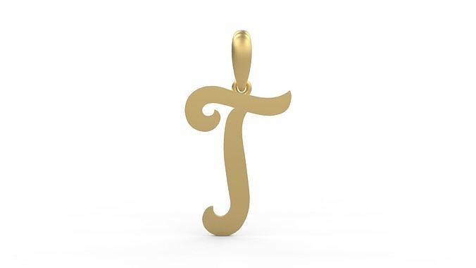 Initial Letters Pendant Mahalo T 3D print model
