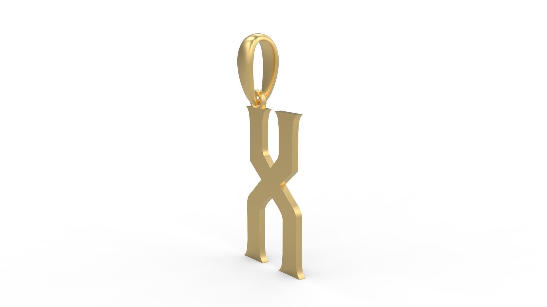 Initial Letters Pendant Mahalo X 3D print model_1