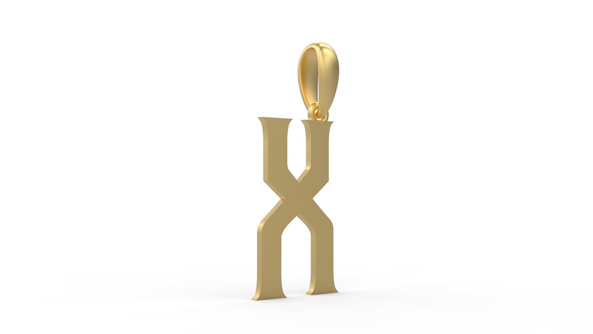 Initial Letters Pendant Mahalo X 3D print model_3