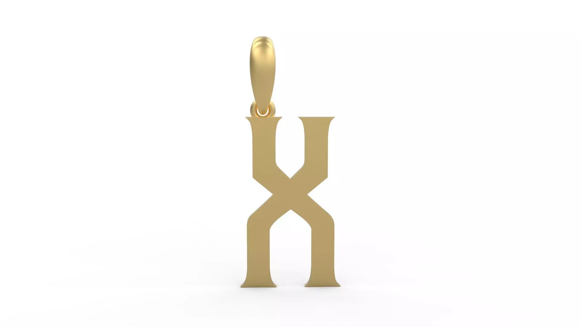 Initial Letters Pendant Mahalo X 3D print model_0