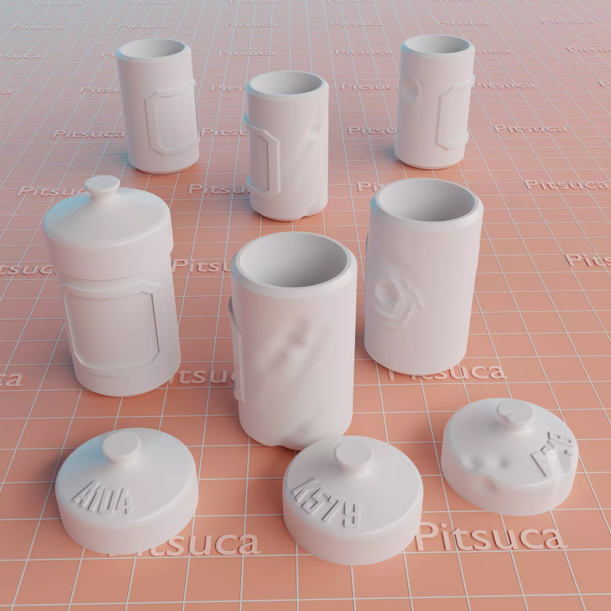 Metal containers Free 3D print model