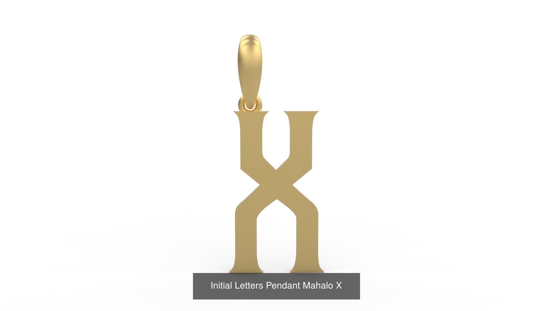 Initial Letters Pendant Alphabets Mahalo 3D Model Collection_26