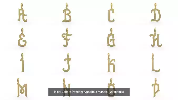 Initial Letters Pendant Alphabets Mahalo
