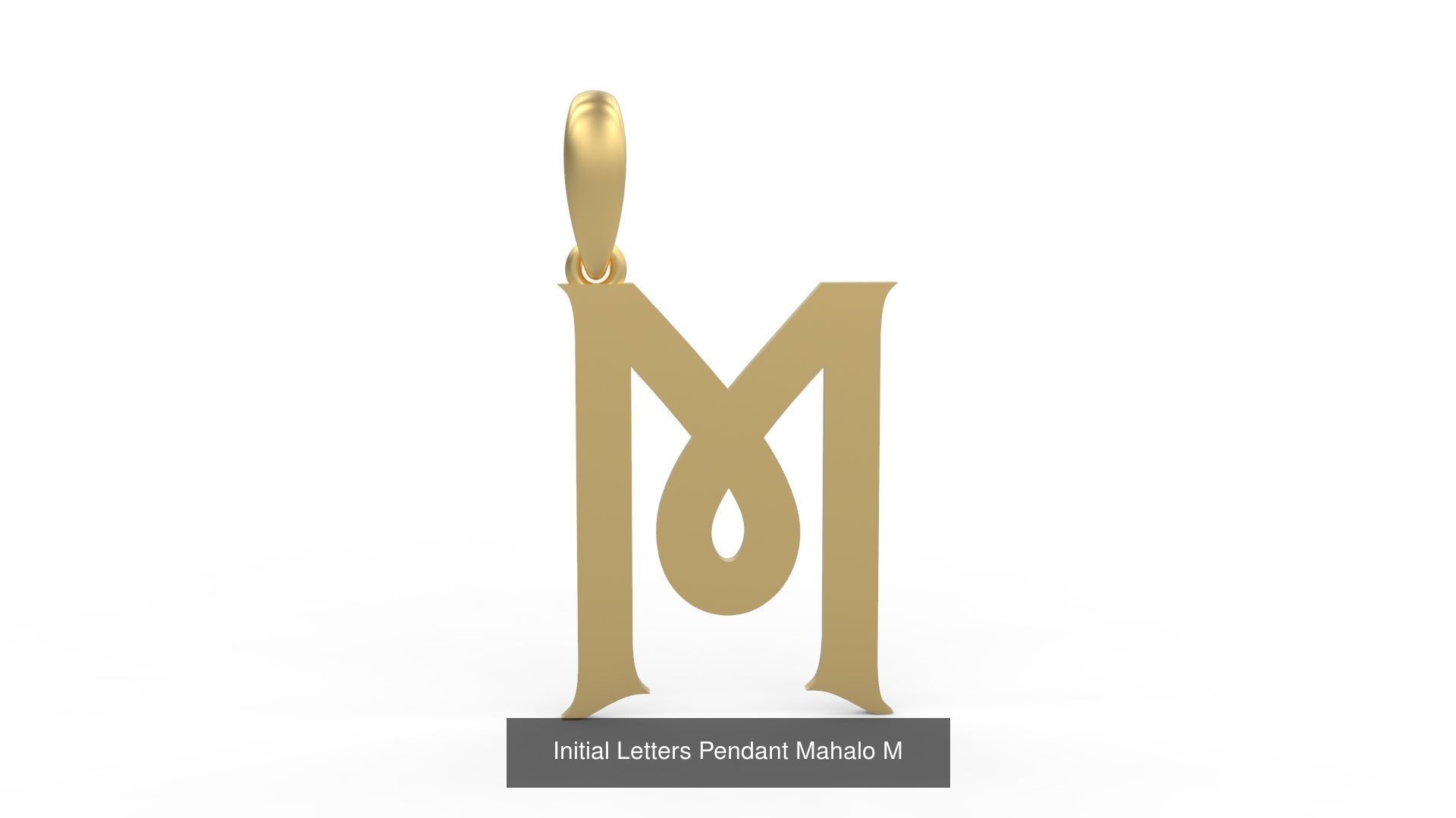 Initial Letters Pendant Alphabets Mahalo 3D Model Collection_15