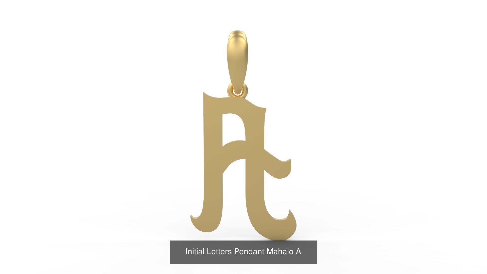 Initial Letters Pendant Alphabets Mahalo 3D Model Collection_3