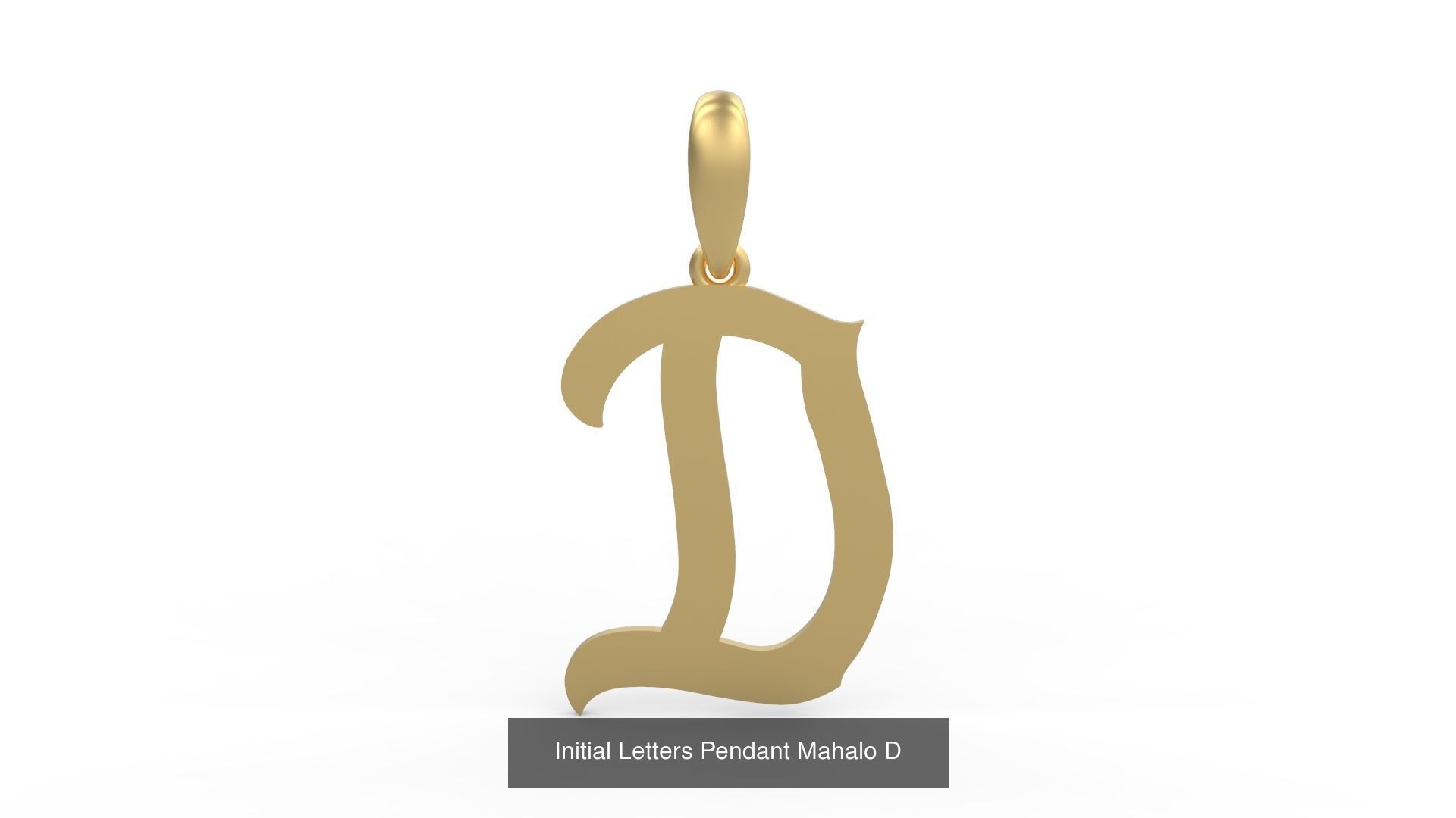 Initial Letters Pendant Alphabets Mahalo 3D Model Collection_6