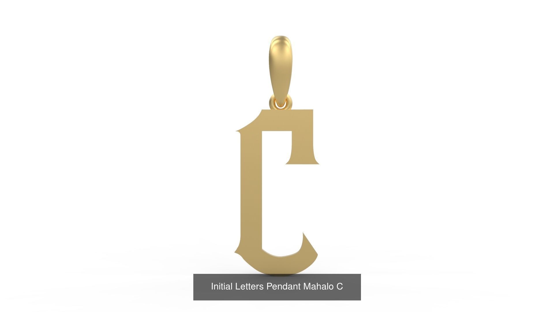 Initial Letters Pendant Alphabets Mahalo 3D Model Collection_5