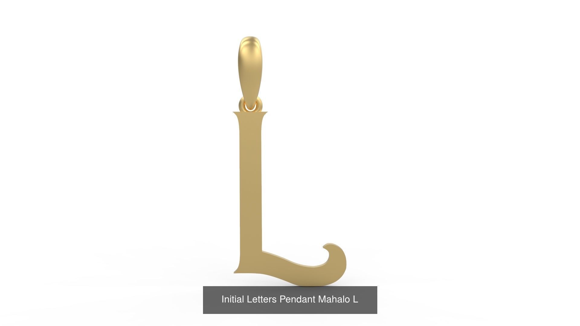 Initial Letters Pendant Alphabets Mahalo 3D Model Collection_14