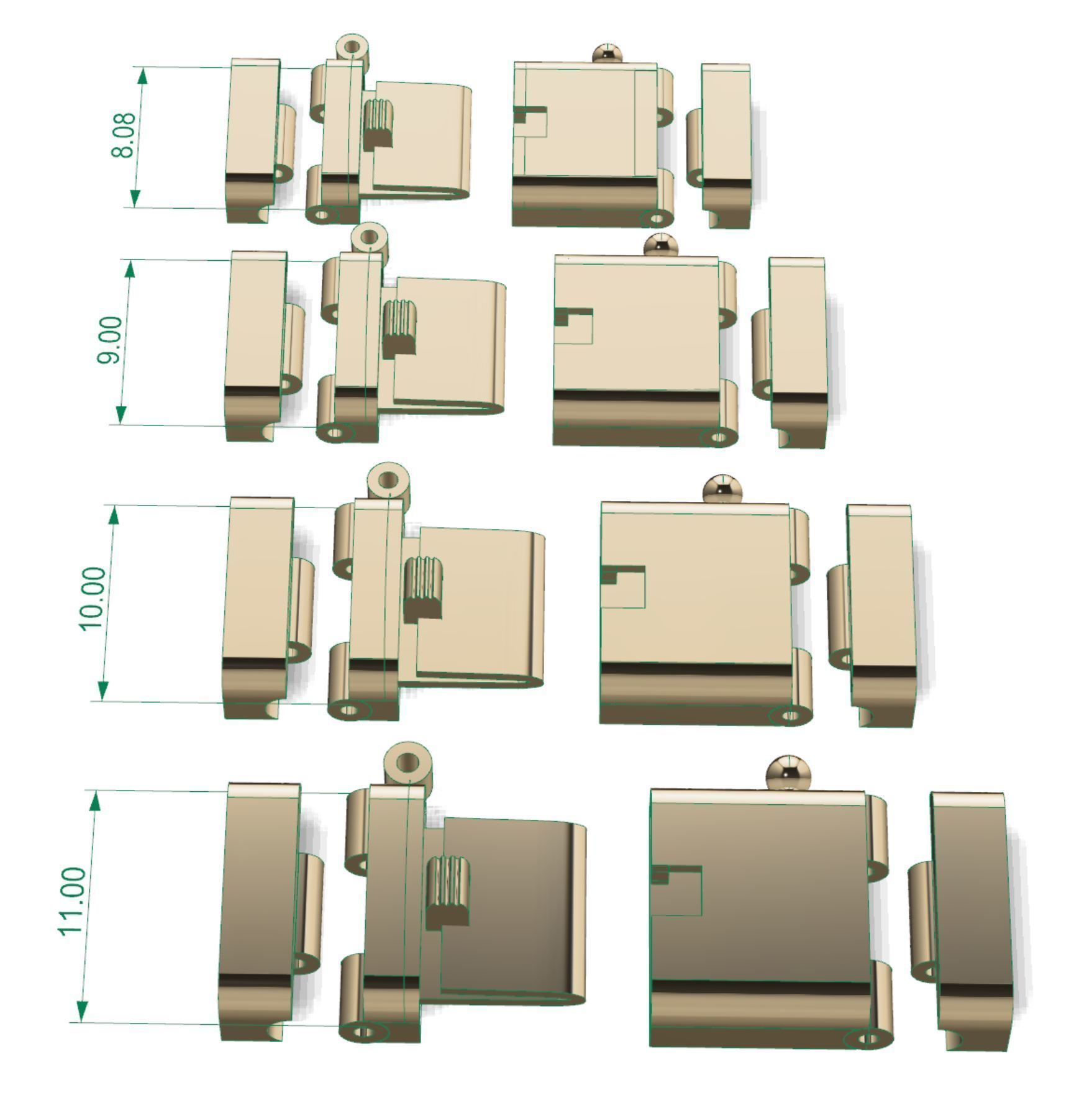 4 size LOCK for CHAIN Necklace Bracelet JUST STL 3D model_2