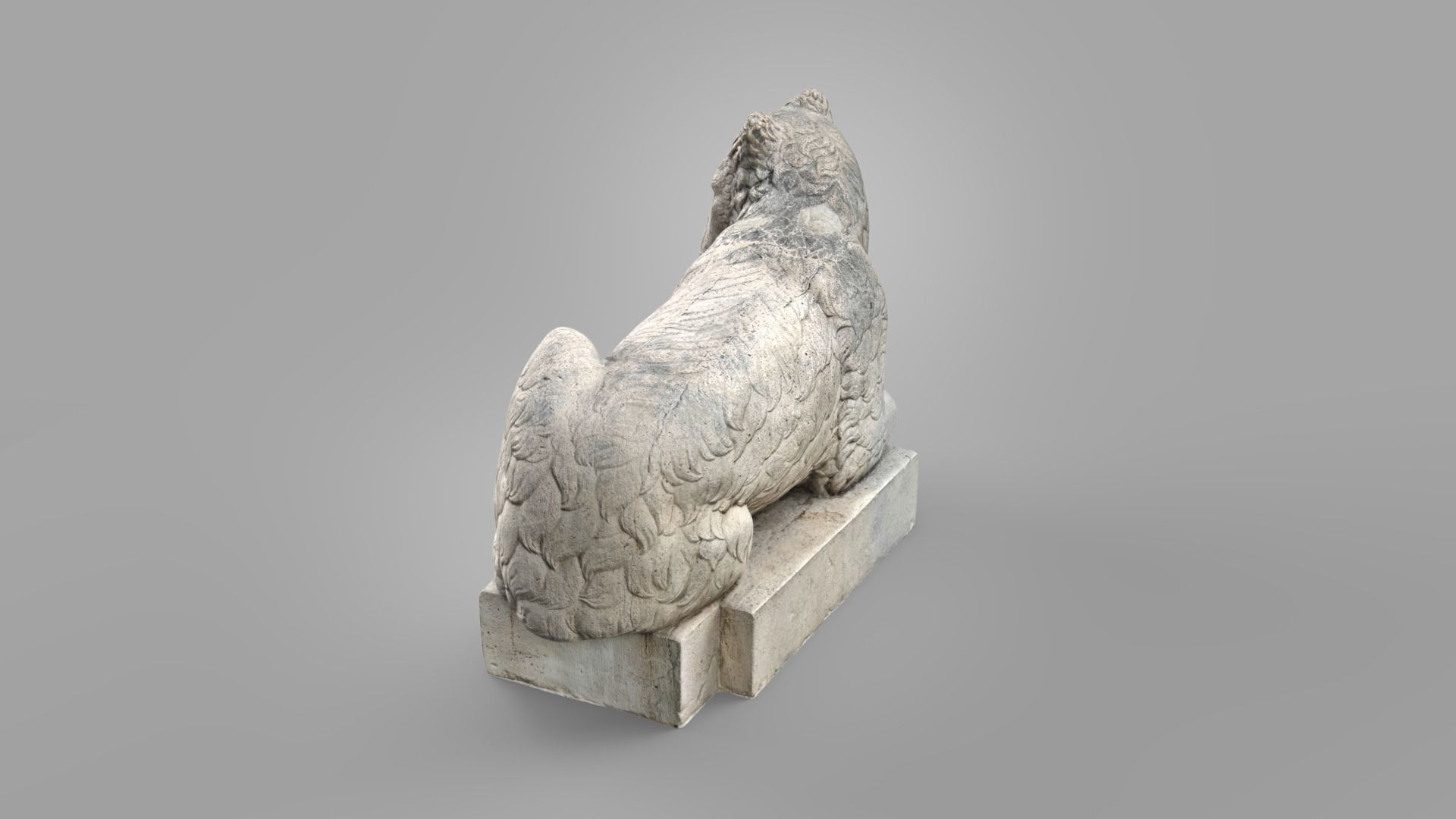 Bear statue 02 scanned Low-poly 3D model_3