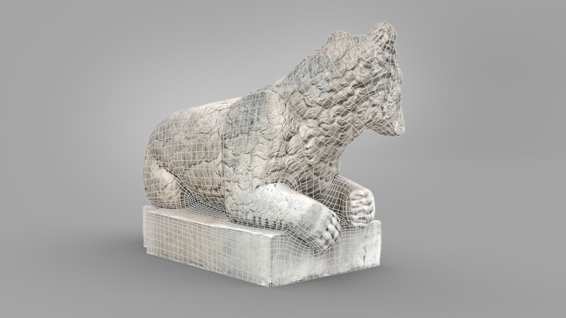 Bear statue 02 scanned Low-poly 3D model_6