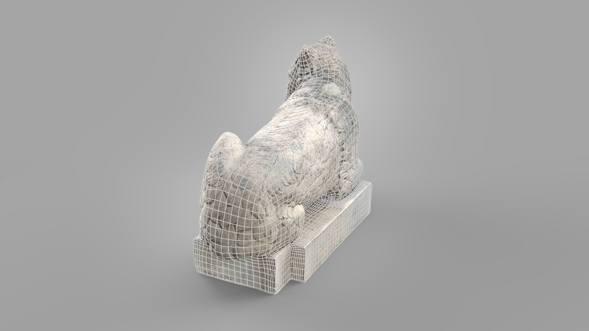 Bear statue 02 scanned Low-poly 3D model_7
