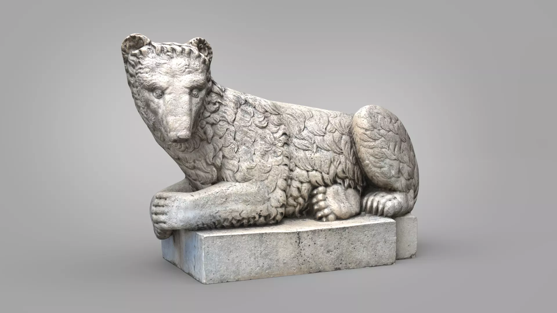 Bear statue 02 scanned Low-poly 3D model_0