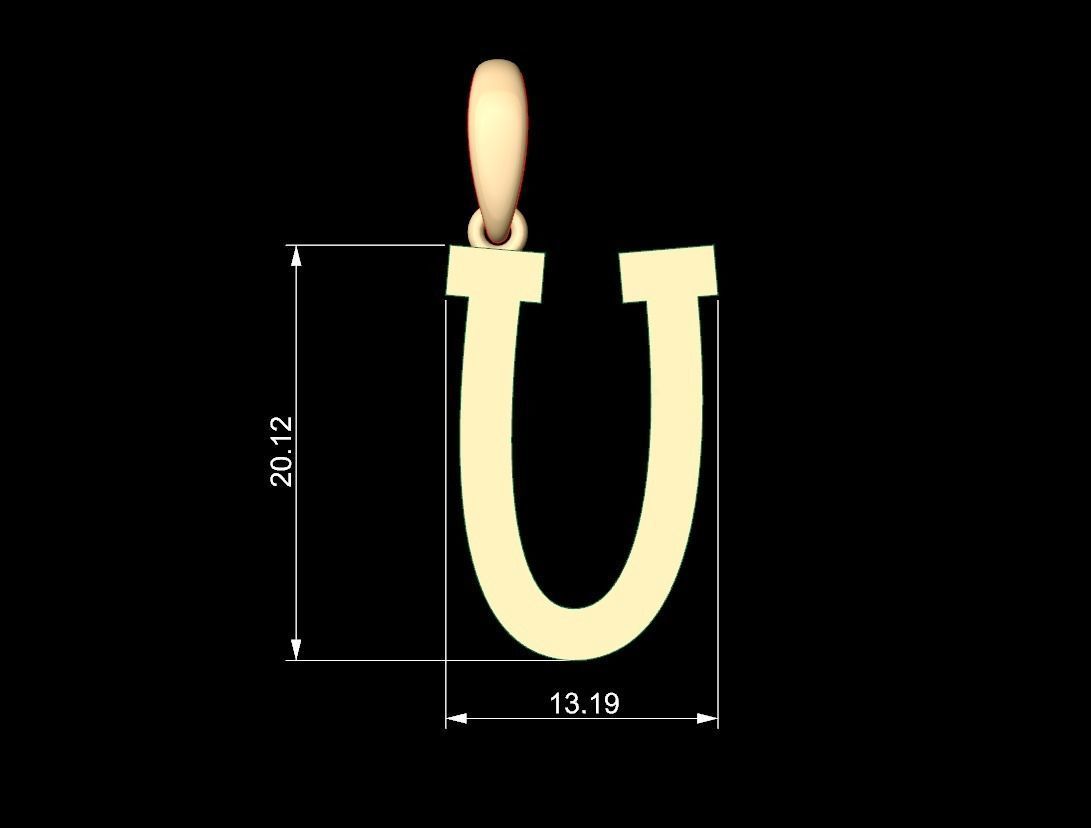 Initial Letters Pendant Spring Daily U 3D print model_5