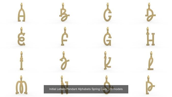 Initial Letters Pendant Alphabets Spring Daily 3D Model Collection
