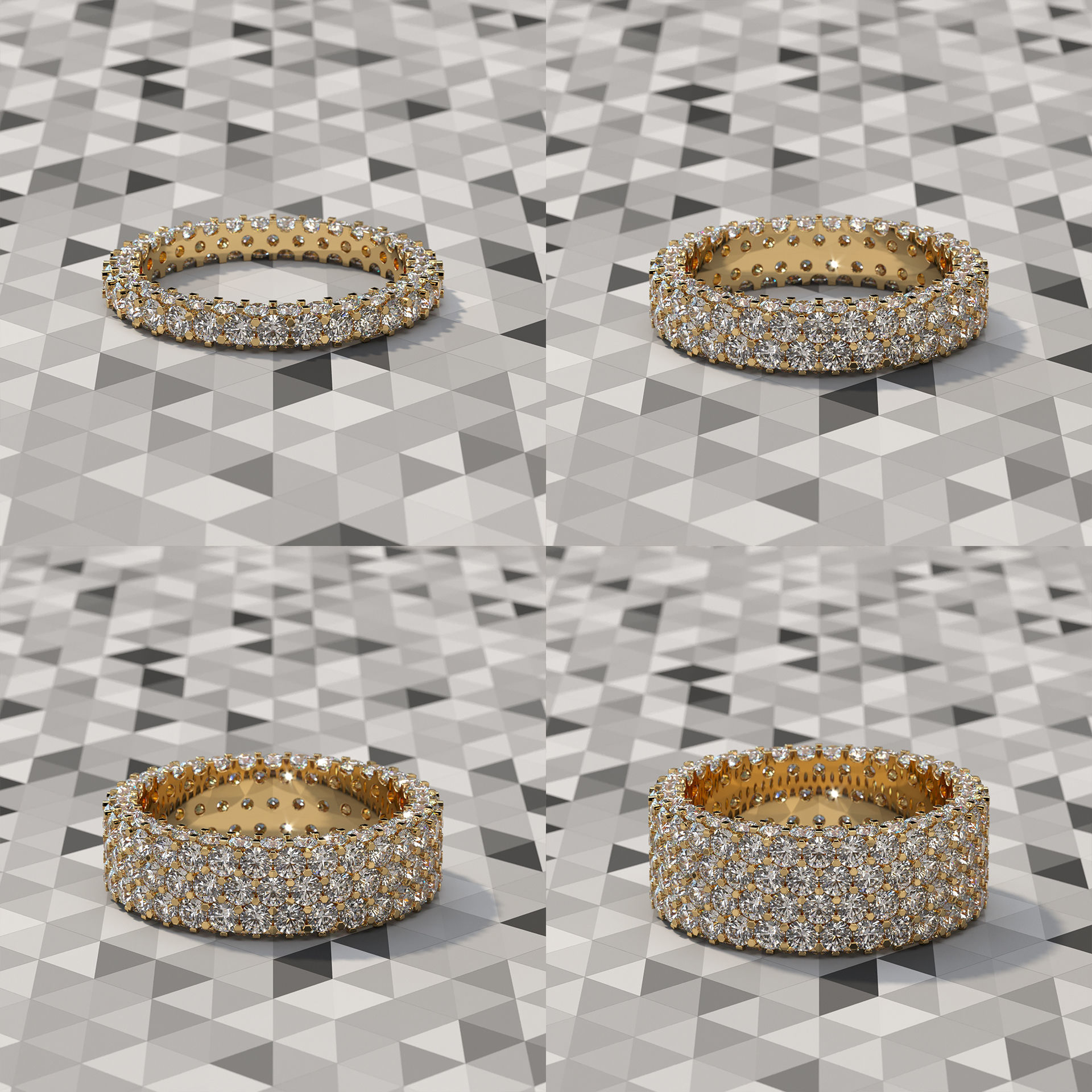 Demo collection Endless Rings US7 2mm GEM 3D print model_4