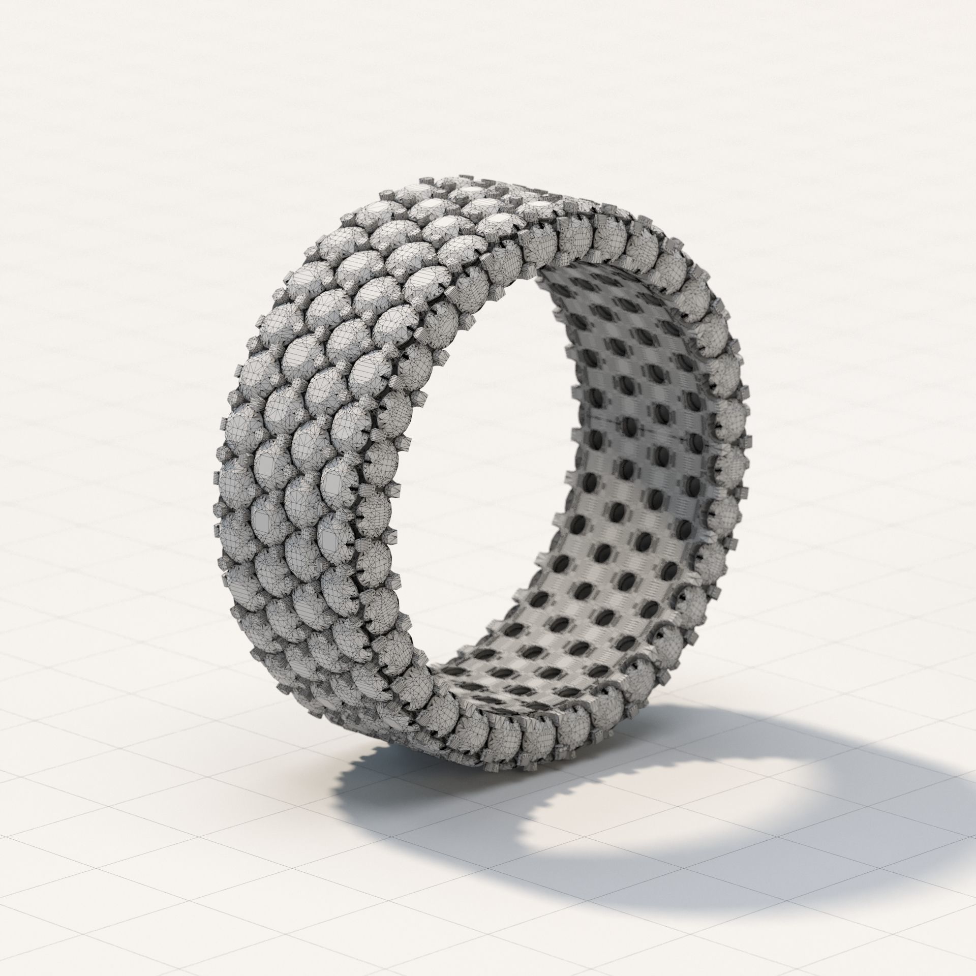 Demo collection Endless Rings US7 2mm GEM 3D print model_25