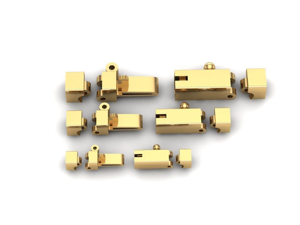 3 size  SQUARE LOCK FOR CHAIN JUST STL 3D model_1