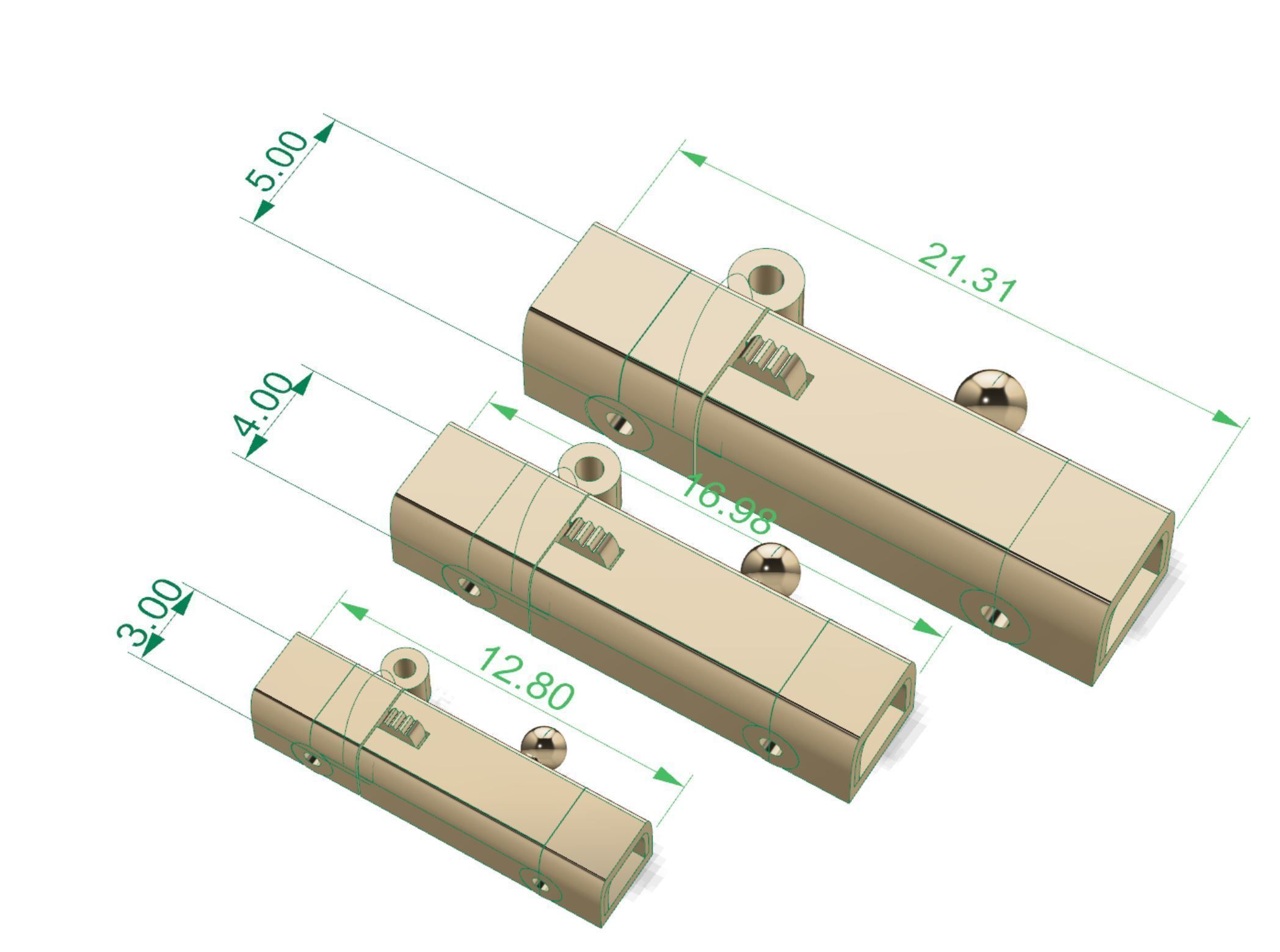 3 size  SQUARE LOCK FOR CHAIN JUST STL 3D model_2