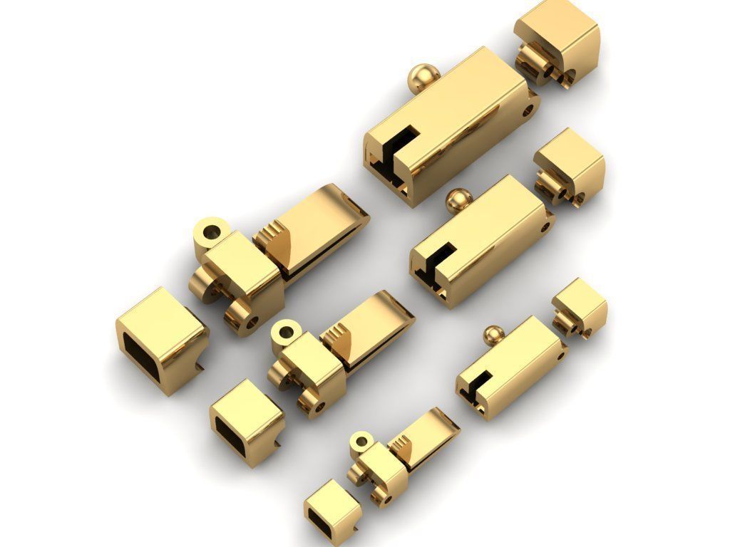 3 size  SQUARE LOCK FOR CHAIN JUST STL 3D model_4