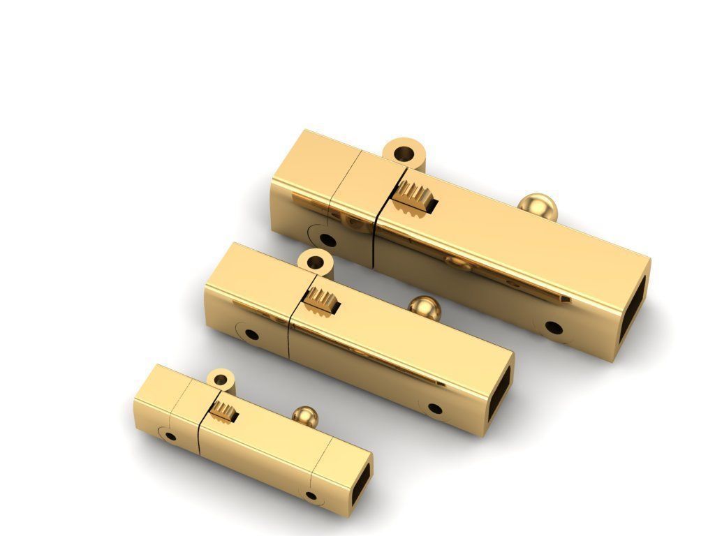 3 size  SQUARE LOCK FOR CHAIN JUST STL 3D model_6