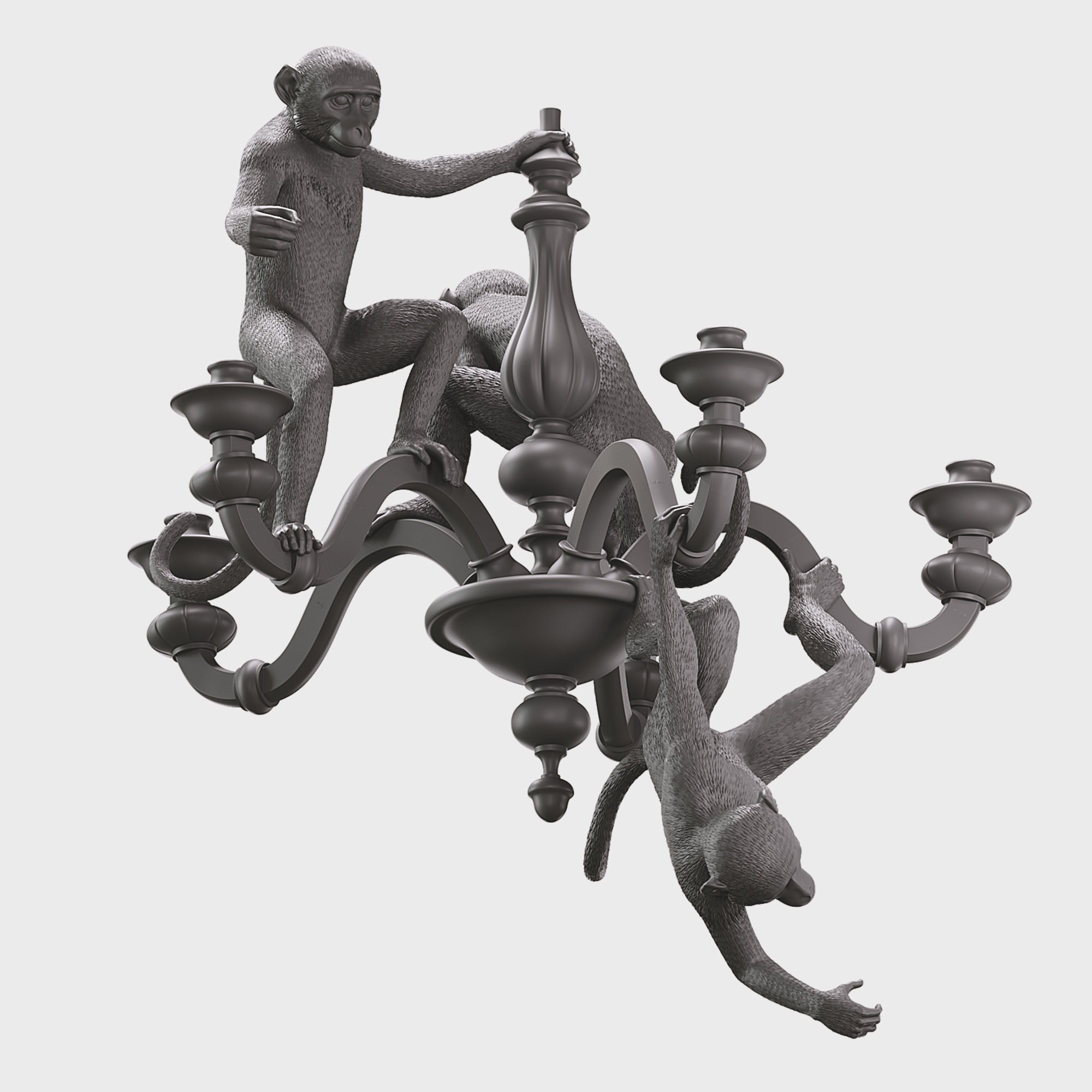The Monkey Chandelier Low and High poly 3D model_13