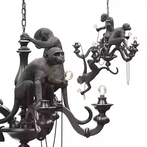 The Monkey Chandelier Low and High poly 3D model The Monkey Chandelier Low and High poly 3D model